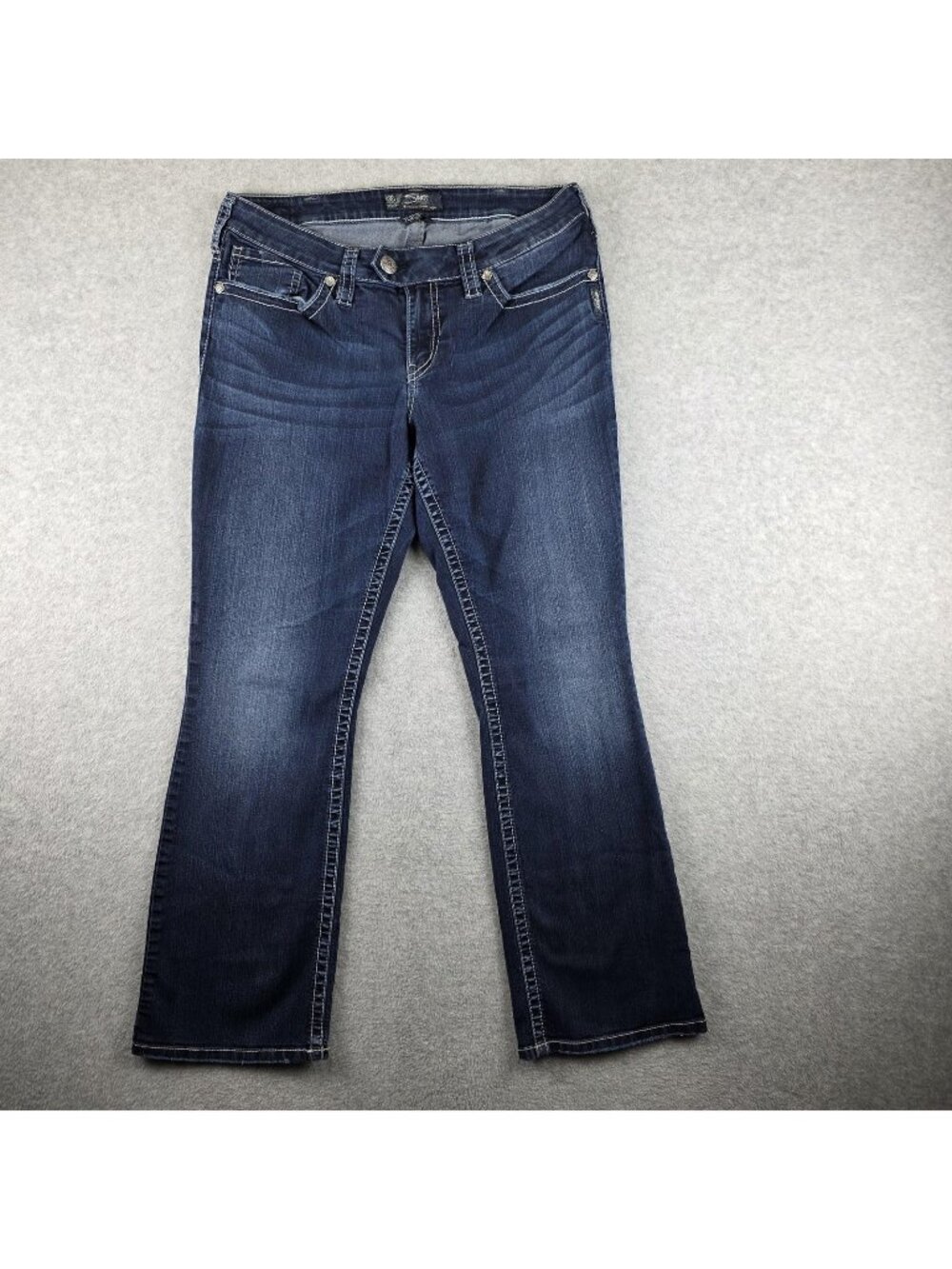 Silver Jeans Co Jeans Womens 14 x 31 Blue Dark Wash Tuesday Bootcut Stretch